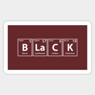 Black (B-La-C-K) Periodic Elements Spelling Magnet